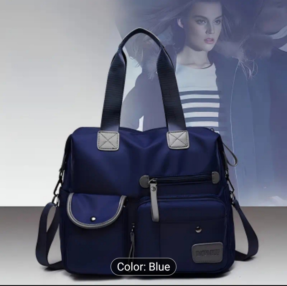 Unbranded shoulder bag/tote in blue. NWOT. - Picture 10 of 12